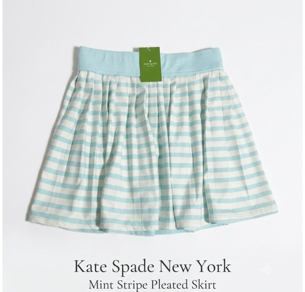 Kate Spade XS Nahant Shore Pleated Cover Up Skirt Blue Stripe NWT